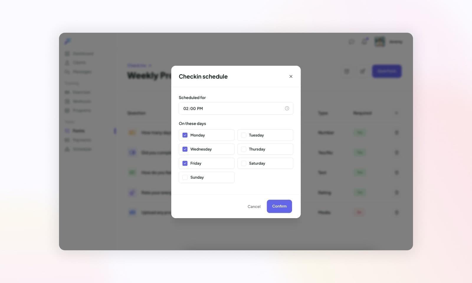 Scheduling when the form should be completed