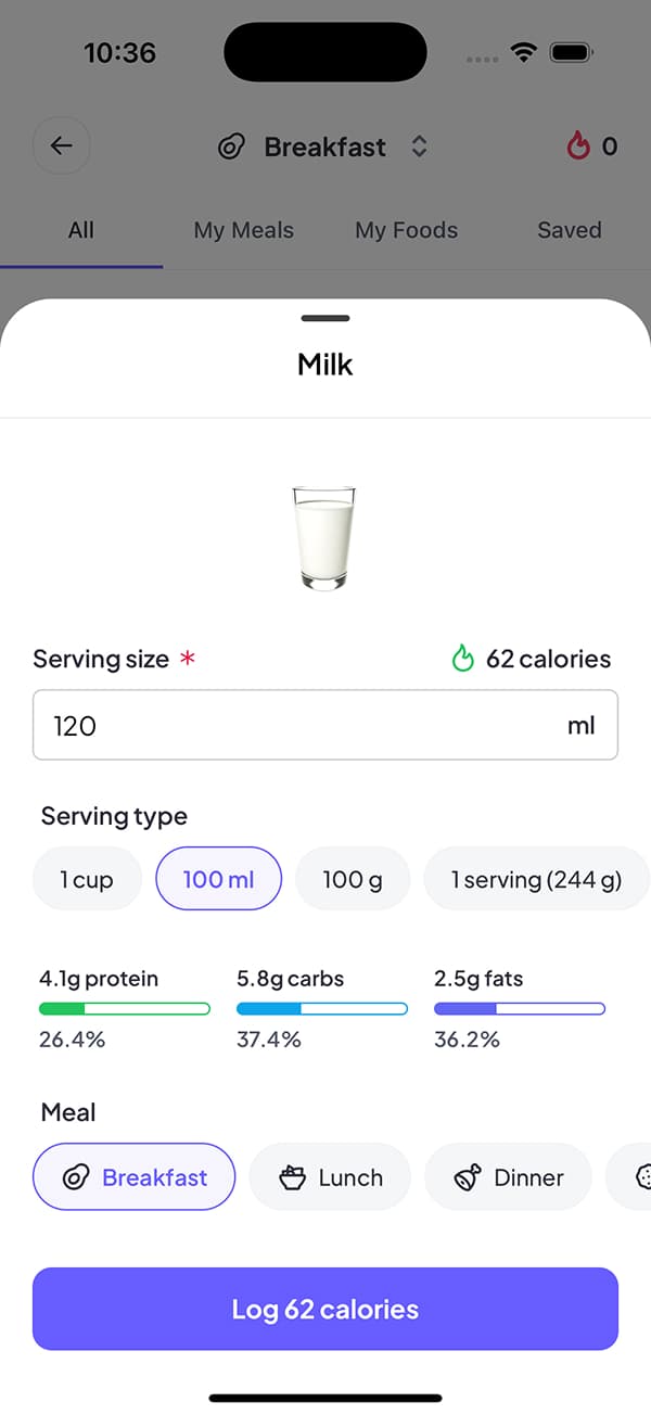 Real-time nutrition tracking