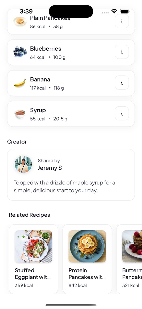 Recipe details screen