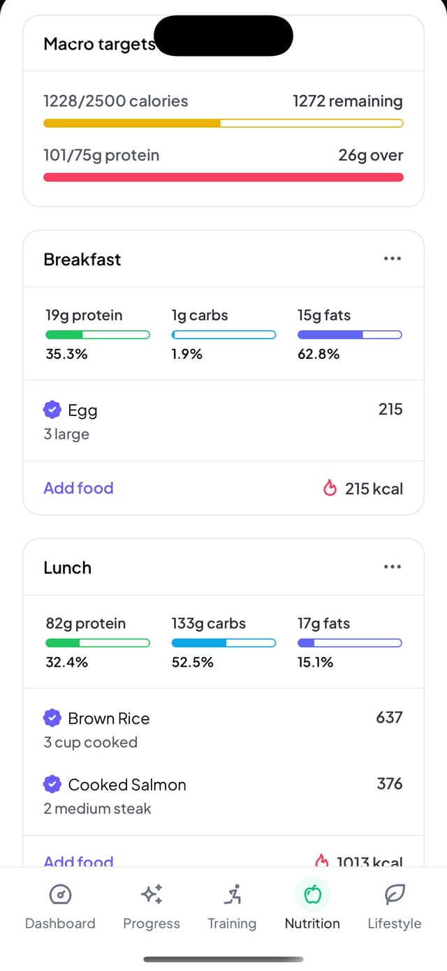 Coach recommended foods 1