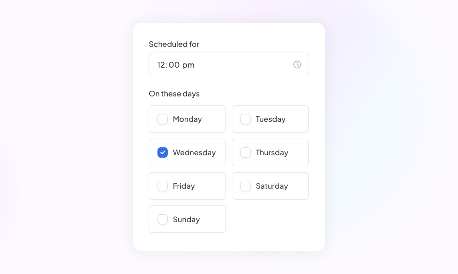 Scheduling when the form should be completed