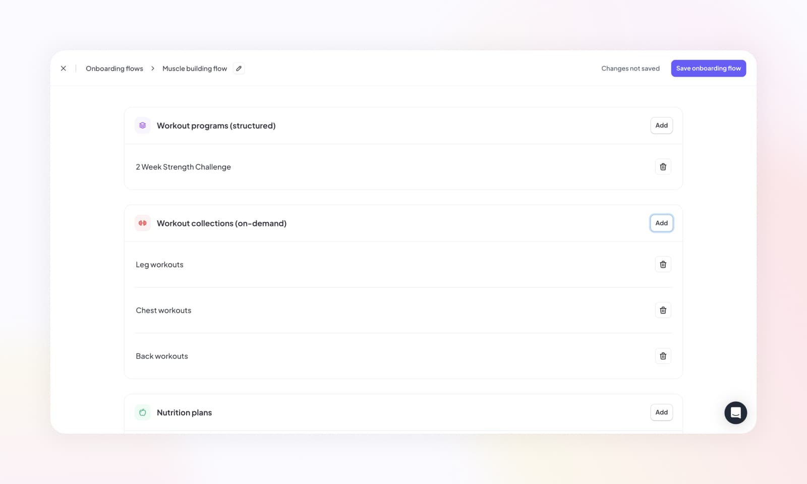 Adding workout programs, nutrition plans, and check-in forms