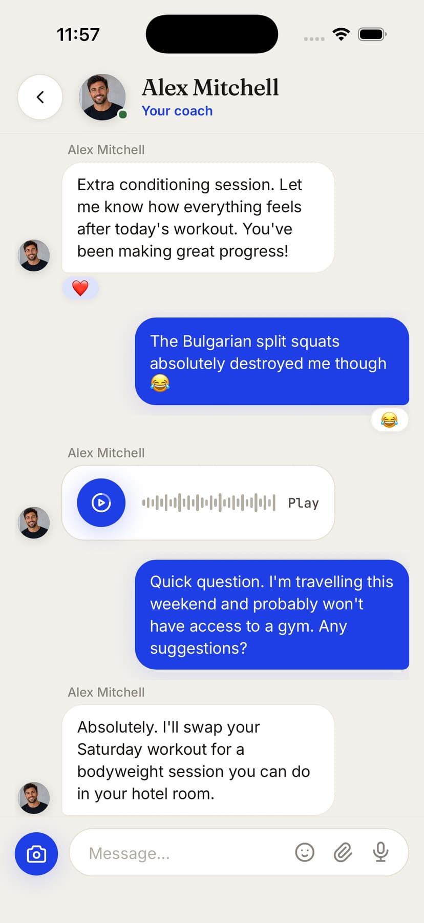 Seamless client-coach communication features